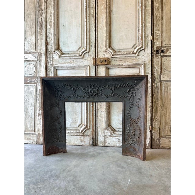 Louis XVI Cast Iron Fireplace Interior, 1880s For Sale - Image 3 of 6