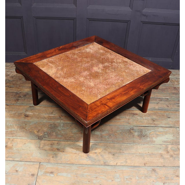 Chinese Rattan Top Kang Table, 1880s For Sale - Image 5 of 14