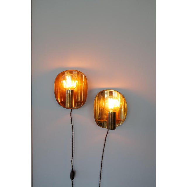 Mid-Century Modern Brass Wall Sconces, Sweden, 1960s, Set of 2 For Sale - Image 11 of 17