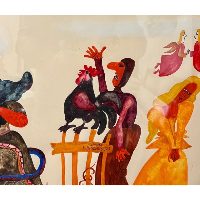Emma Heinzelmann, Original Graphic Hungarian Illustration Art Emma Heinzelmann Children's Book Art, c.1950-1970's For Sale - Image 9 of 12