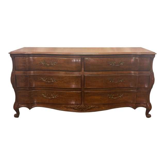 Vintage White Furniture French Provincial Style Mahogany Dresser For Sale