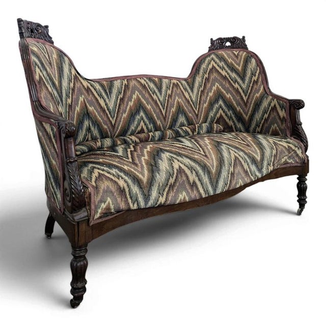 Brown Louis Philippe Style Loveseat in Mahogany For Sale - Image 8 of 8