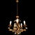 Vintage Hollywood Regency Florentine Five-Arm Metal Chandelier with Porcelain Flowers, 1970s For Sale - Image 12 of 18