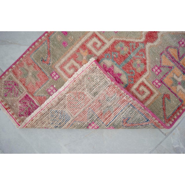 Red 1970s Hand Knotted Door Mat, Entryway Rug, Bath Mat, Kitchen Decor, Small Rug, Turkish Rug - 1′6″ × 2′11″ For Sale - Image 8 of 13
