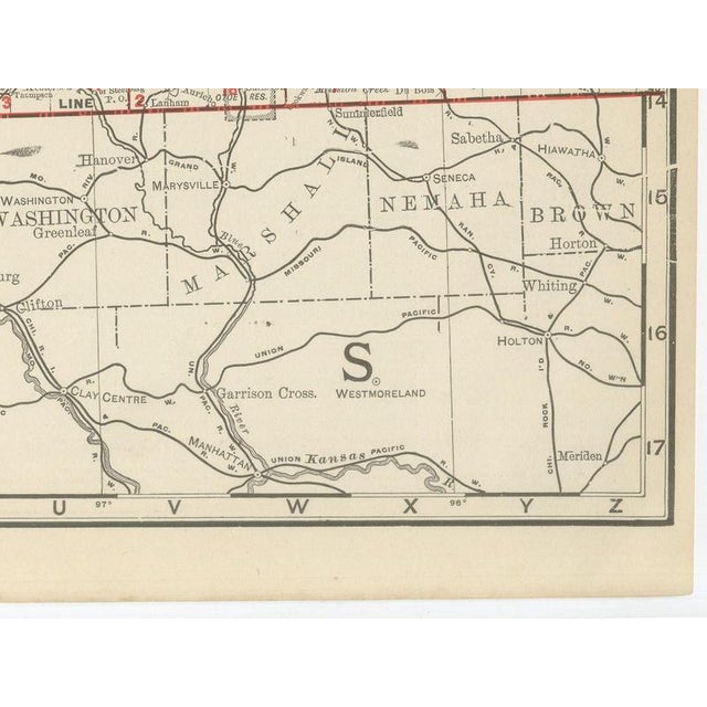 Antique Map of Nebraska, The Cornhusker State from Rand McNally, 1899 For Sale - Image 9 of 12