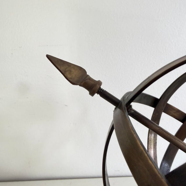 Vintage Brass Armillary Sphere W Arrow Nautical Maritime Astrolabe Globe For Sale - Image 10 of 10