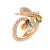 Stylish Giovanni Ferraris pave diamond & rainbow sapphire band (circa 2000s) crafted in 18 karat rose gold. Diamonds are...