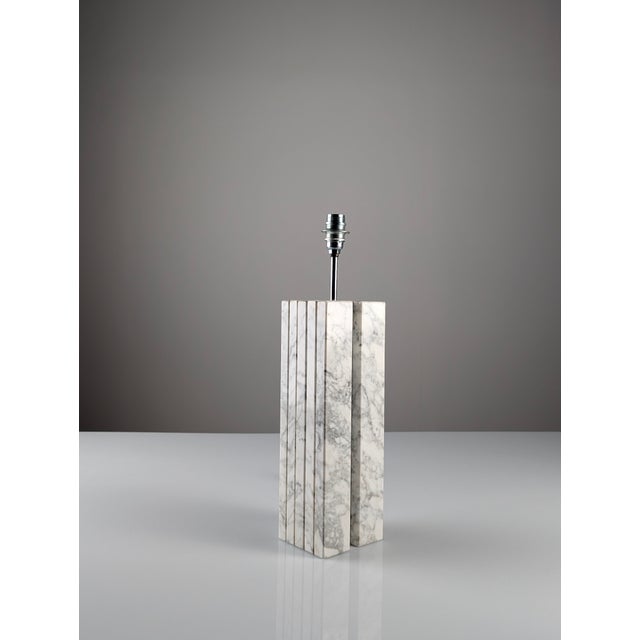 1940s Art Deco Carrara Marble Table Lamp Base, 1940s For Sale - Image 5 of 13