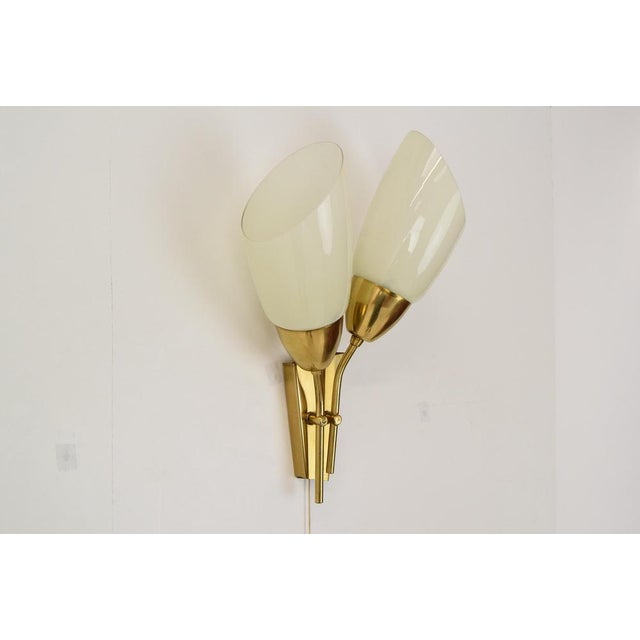 1970s Mid-Century Brass Wall Lamp from Kamenicky Senov, 1970s For Sale - Image 5 of 15