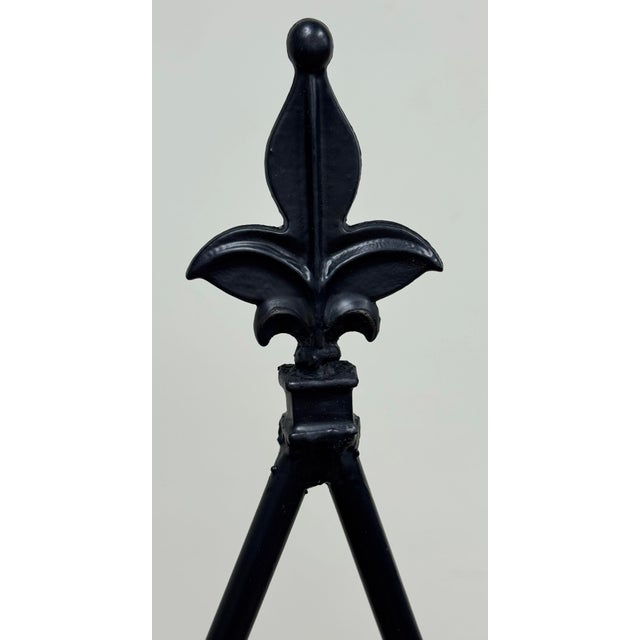 Substantial Vintage Wrought Iron Gothic Revival Cathedral Chairs, a Pair For Sale - Image 13 of 15