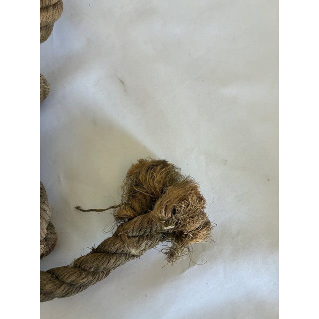 Vintage Nautical Wood & Cast Metal Pulley Block With Rope – Maritime Industrial Décor For Sale - Image 10 of 12