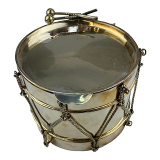 1960s Vintage Silverplate Small Round Ice Bucket For Sale