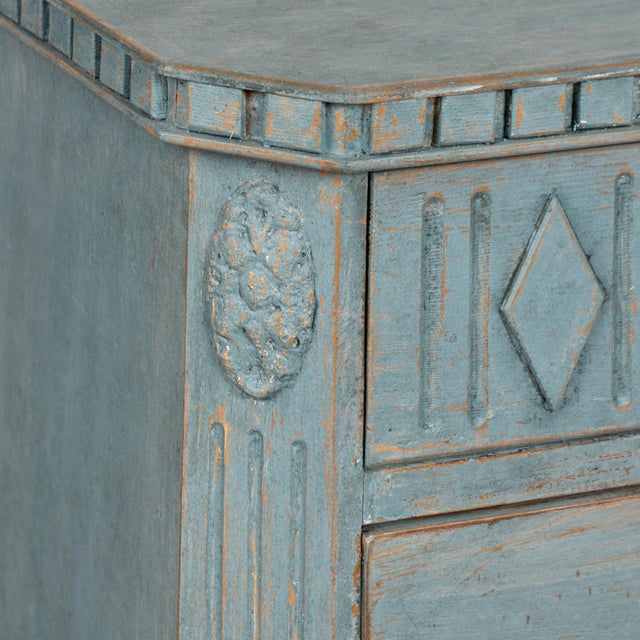 Wood Pair, 19th Century Blue Gustavian Pine Chest of Drawers For Sale - Image 7 of 11