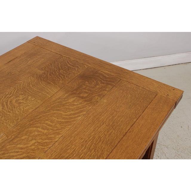 Stickley Drawleaf Mission Oak Dining Room Table For Sale In Philadelphia - Image 6 of 18