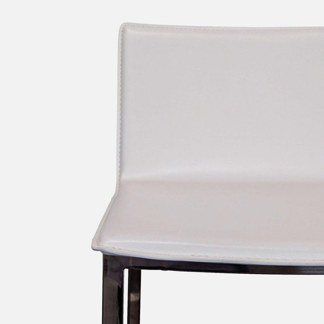 Cb2 Faux Leather Bar Stool For Sale In San Francisco - Image 6 of 11