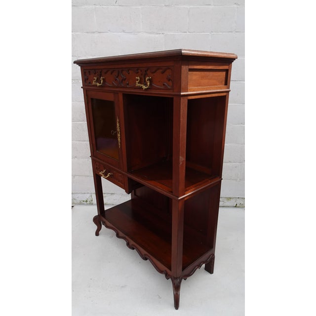Art Nouveau Small Cabinet Display with Glass, 1920s For Sale - Image 6 of 18
