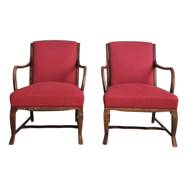 Set of Swedish Grace Armchairs, 1930s For Sale