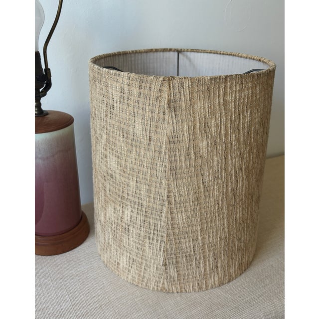 Vintage Mid-Century Modern William Manker Studio California Art Pottery Lamp Blue Pink Ombre For Sale - Image 15 of 18