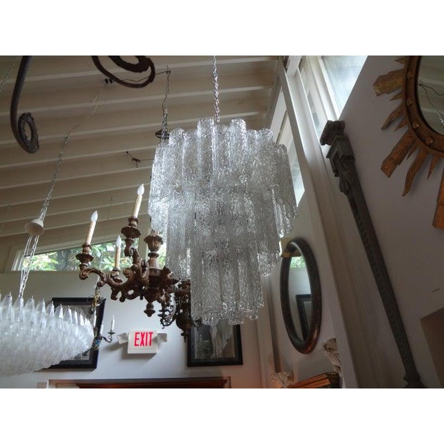 Metal 1960s Mid Century Murano Glass Chandelier-Venini Style For Sale - Image 7 of 10