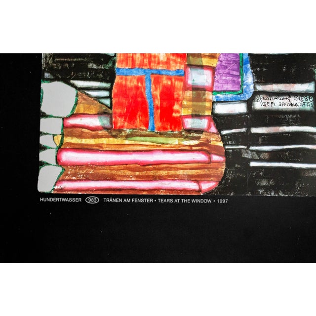 Abstract 2001 Original Hundertwasser Exhibition Poster -Tears at the Window For Sale - Image 3 of 3