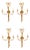 Antique 19th Century Ormolu 3-Branch Wall Sconces, Set of 4 For Sale