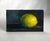 Vintage Traditional Dutch Sill Life ‘Lemon’ Small Original Oil Painting in Ink Blue, Yellow, Dark Green For Sale - Image 10 of 11