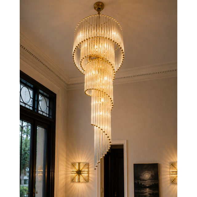 Spiral Chandelier by Ernst Palme, 1960s For Sale - Image 4 of 4