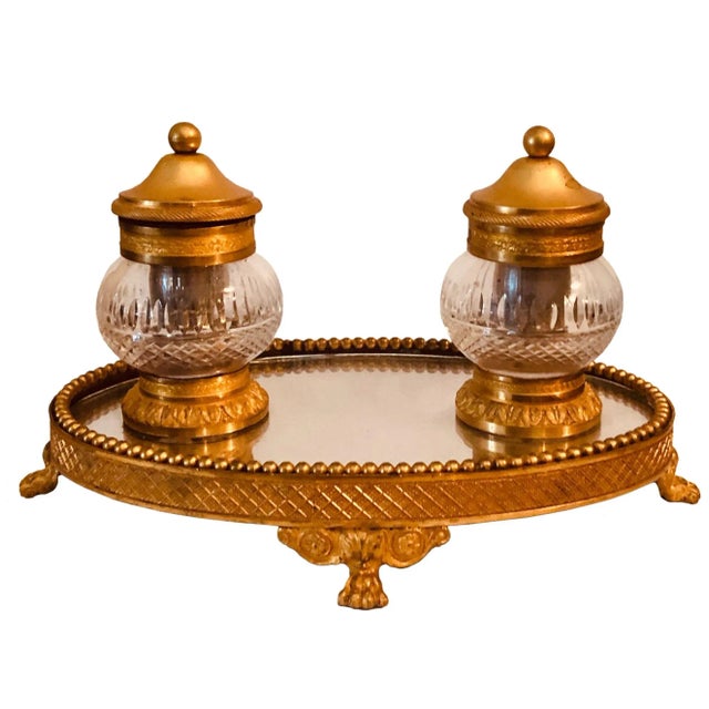 Metal 19th Century French Bronze Doré Inkwell For Sale - Image 7 of 7