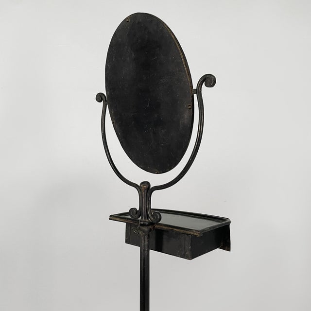 Italian Black Metal Console with Mirror and Drawer, Late 1800s For Sale - Image 13 of 18