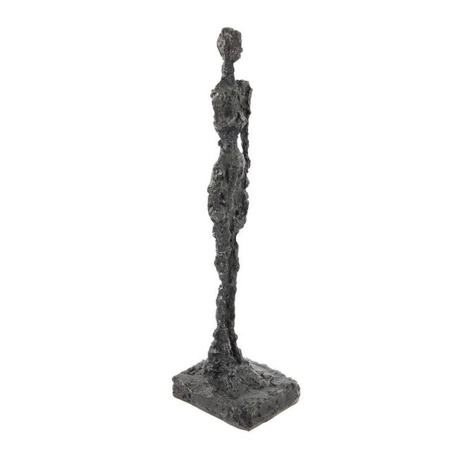 Modern Dark Patinated Standing Woman Sculpture, Bronze For Sale - Image 5 of 10
