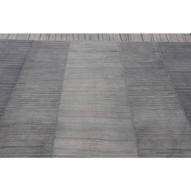 Vintage Turkish Kilim Rug With Striped Patterns in Muted Tones 13'2 X 16'0 For Sale - Image 13 of 14