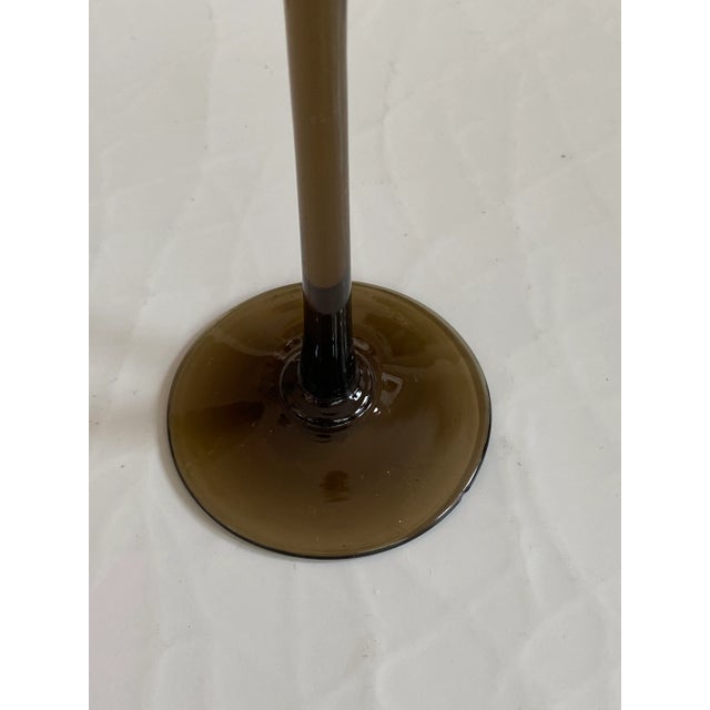 Glass Carlo Moretti Smokey Taupe Tall Wine Glasses - Set of 4 For Sale - Image 7 of 10