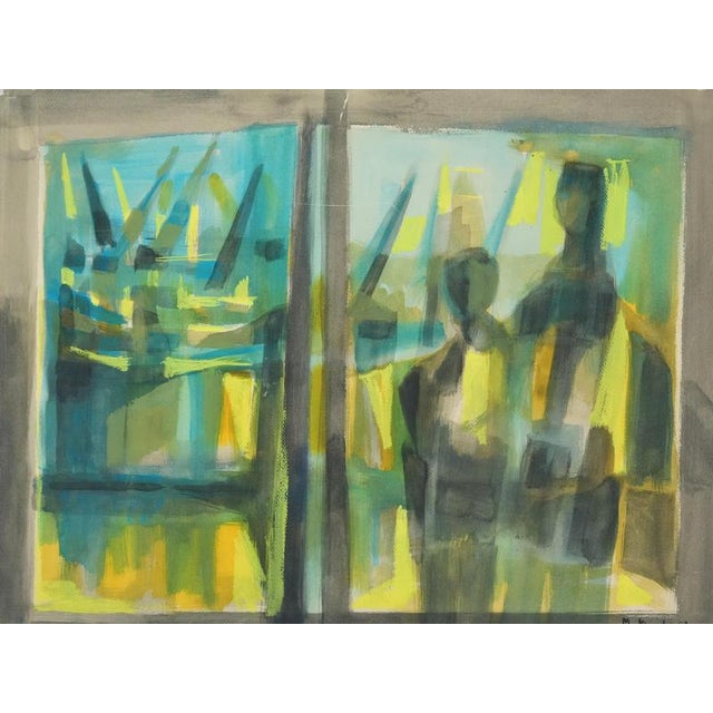 Marcel Mouly, View of the Port, Gouache For Sale - Image 11 of 11