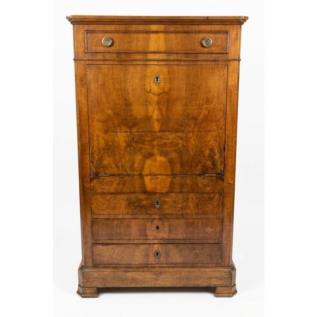 Mid 19th Century Swiss Charles X Walnut Secretaire For Sale - Image 4 of 7