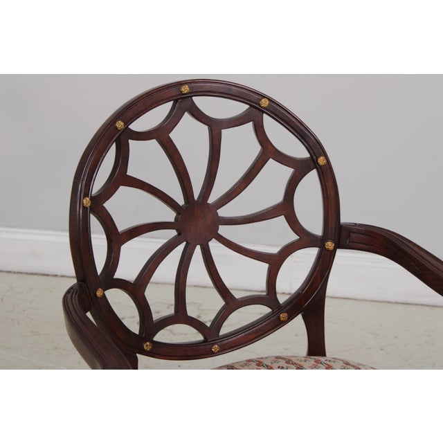 Set of 8 Spiral Back Adams Style Dining Room Chairs For Sale - Image 11 of 18