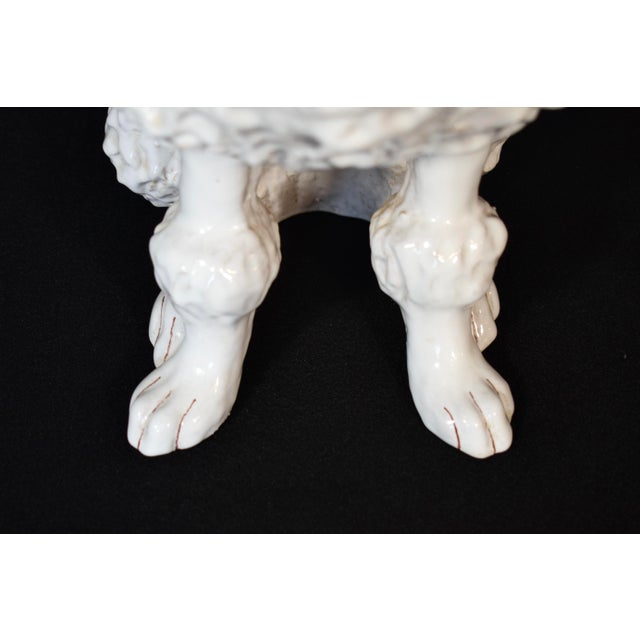 Vintage Regency White Glazed Ceramic Sitting Poodle, Italy 1960's For Sale - Image 16 of 17