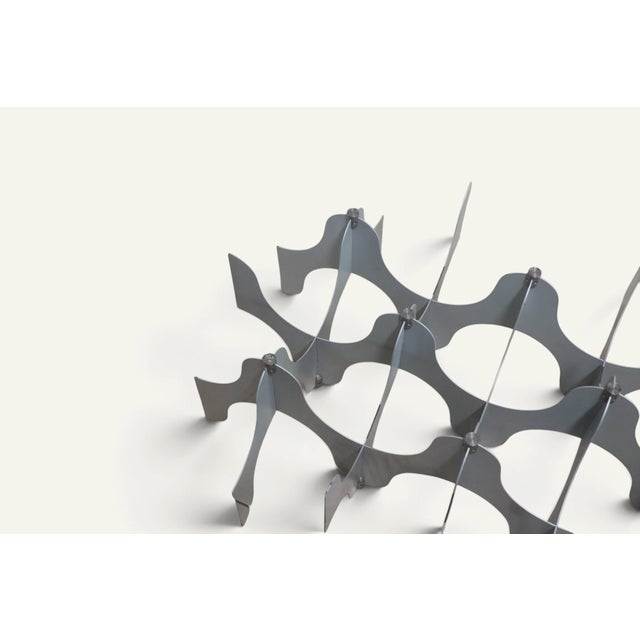 Minimalist Sculptural Coffee Table in Metal and Glass, 1980s For Sale - Image 6 of 18