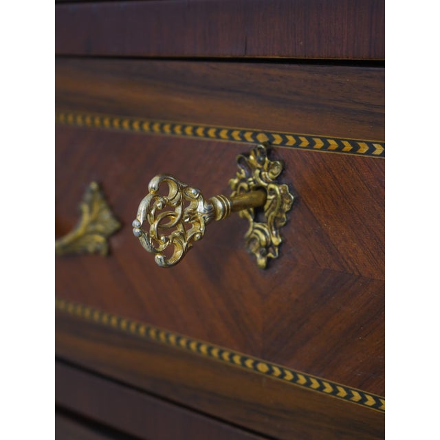 Stone Vintage French Style Inlaid Marble Top Lingerie Chest For Sale - Image 7 of 15
