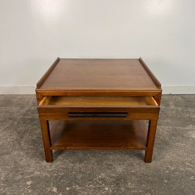 Dunbar Furniture Edward Wormley for Dunbar Side Table With Rosewood and Brass Details For Sale - Image 4 of 12