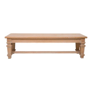 Vintage French Cerused Oak Bench For Sale