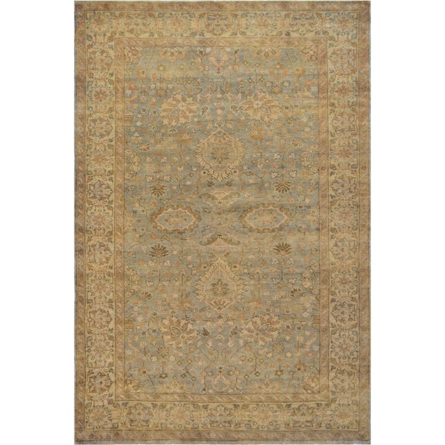 Mansour Turkish Handwoven Wool Oushak Rug - 6' X 9' For Sale
