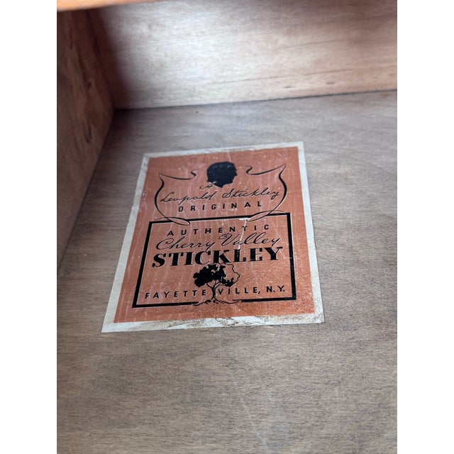 Wood Mid 20th Century L. & j.g. Stickley Cherry Valley Solid Cherry Fall-Front Desk on Chest For Sale - Image 7 of 12