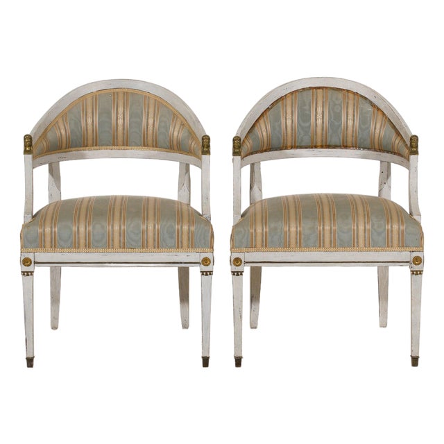 Armchairs with Detailed Bronze, Set of 2 For Sale