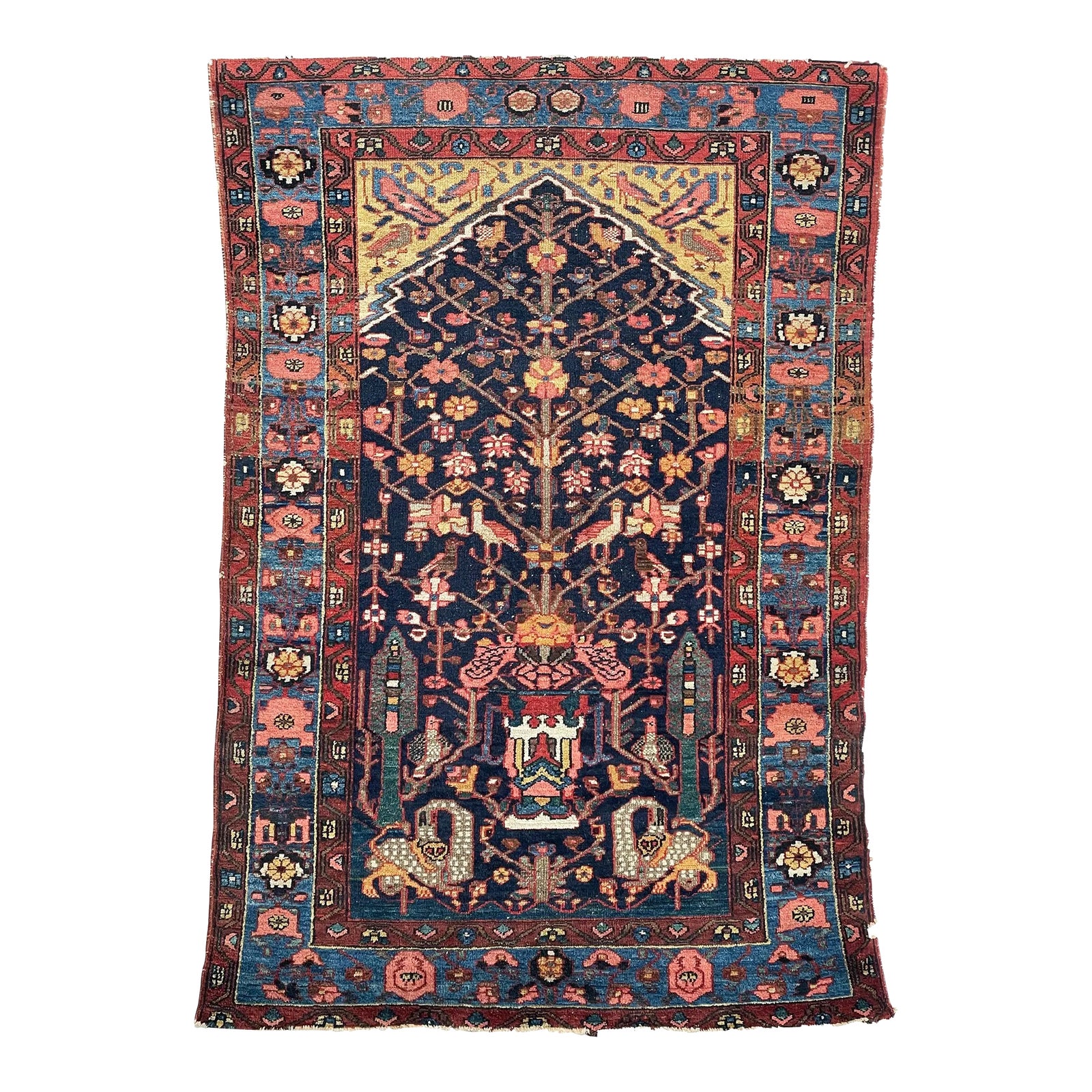 Serpent & Feline Tree of Life Hanging Rug 4.6 x 6.5 | Chairish