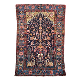 Serpent & Feline Tree of Life Hanging Rug 4.6 x 6.5 For Sale