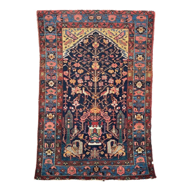 Serpent & Feline Tree of Life Hanging Rug 4.6 x 6.5 For Sale