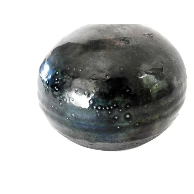 Late 20th Century Black Coil Pottery Ball Rattle For Sale - Image 5 of 9