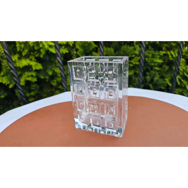 Hadeland Glass Cube Model Vase by Severin Brørby, Norway, 1970s For Sale - Image 3 of 7