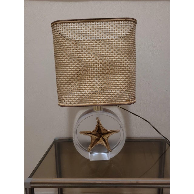 Vintage Marine Style Acrylic Glass Table Lamp, 1970s For Sale - Image 3 of 17