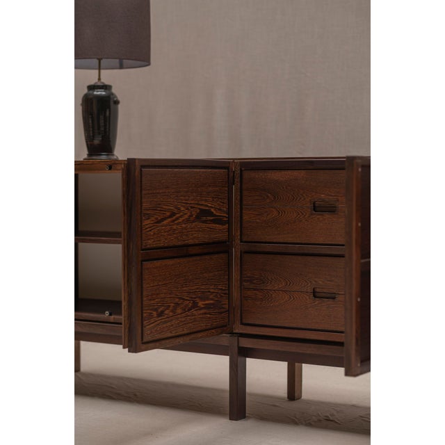 Large Brutalist Sideboard in Wengé Wood, Belgium, 1970s For Sale - Image 14 of 18
